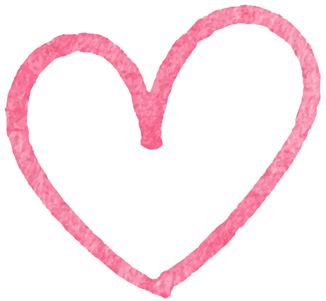 Hand drawn pink hearts shape in watercolor style for romantic printing or decorations png