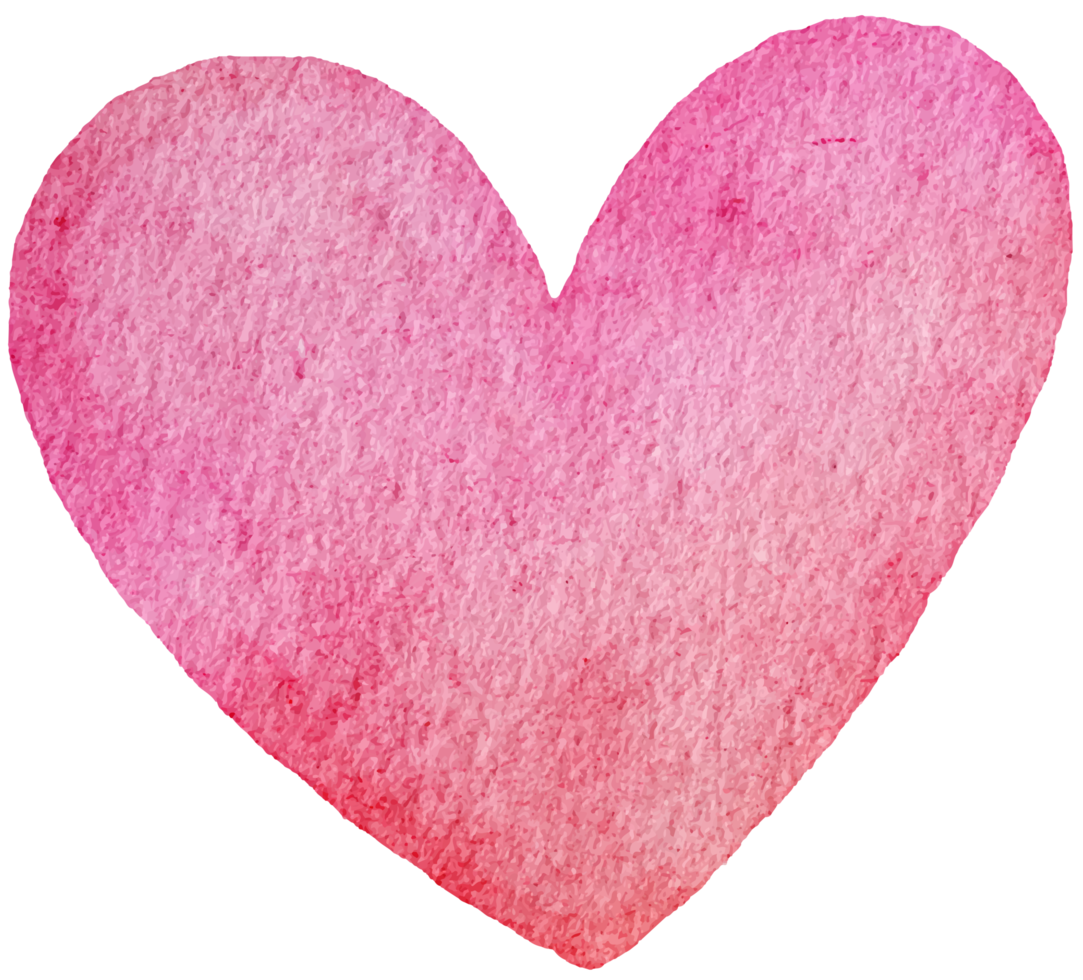 hand dragen rosa hjärtan form i vattenfärg stil för romantisk utskrift eller dekorationer png