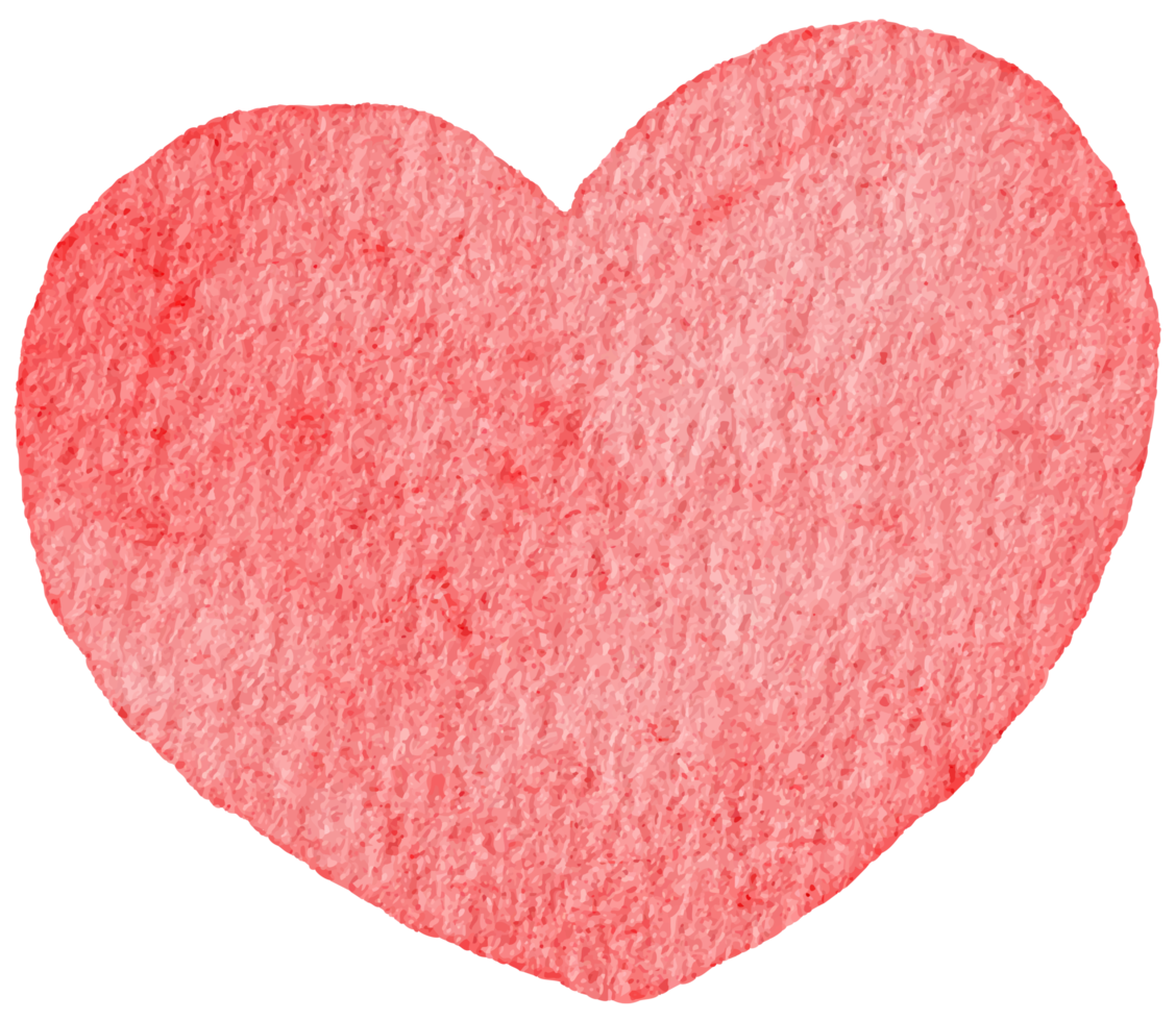 Hand drawn pink hearts shape in watercolor style for romantic printing or decorations png