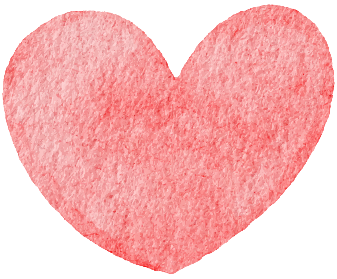 Hand drawn pink hearts shape in watercolor style for romantic printing or decorations png