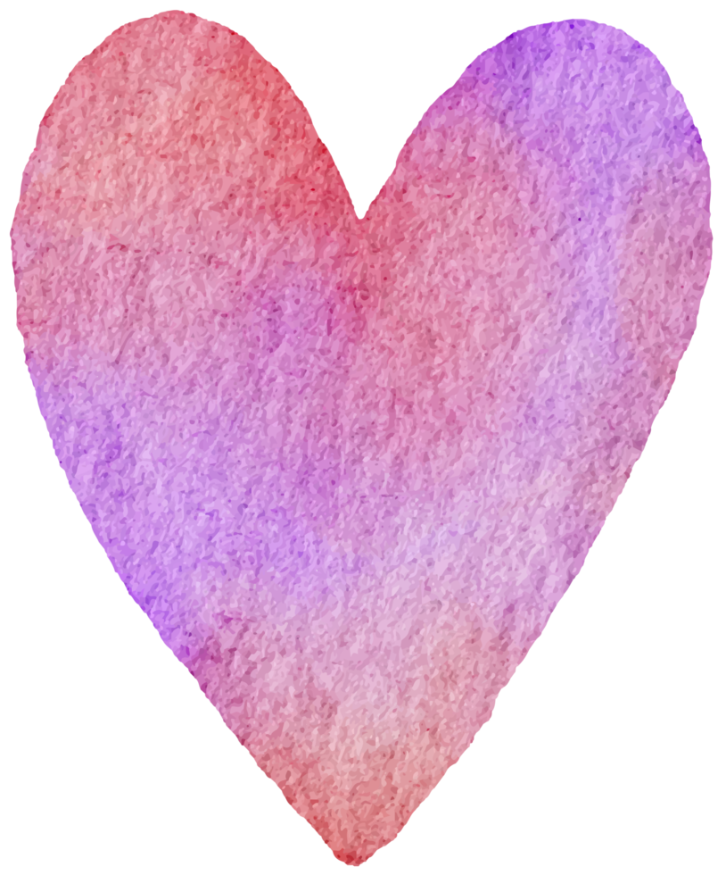 Hand drawn hearts shape in watercolor style for romantic printing or decorations png