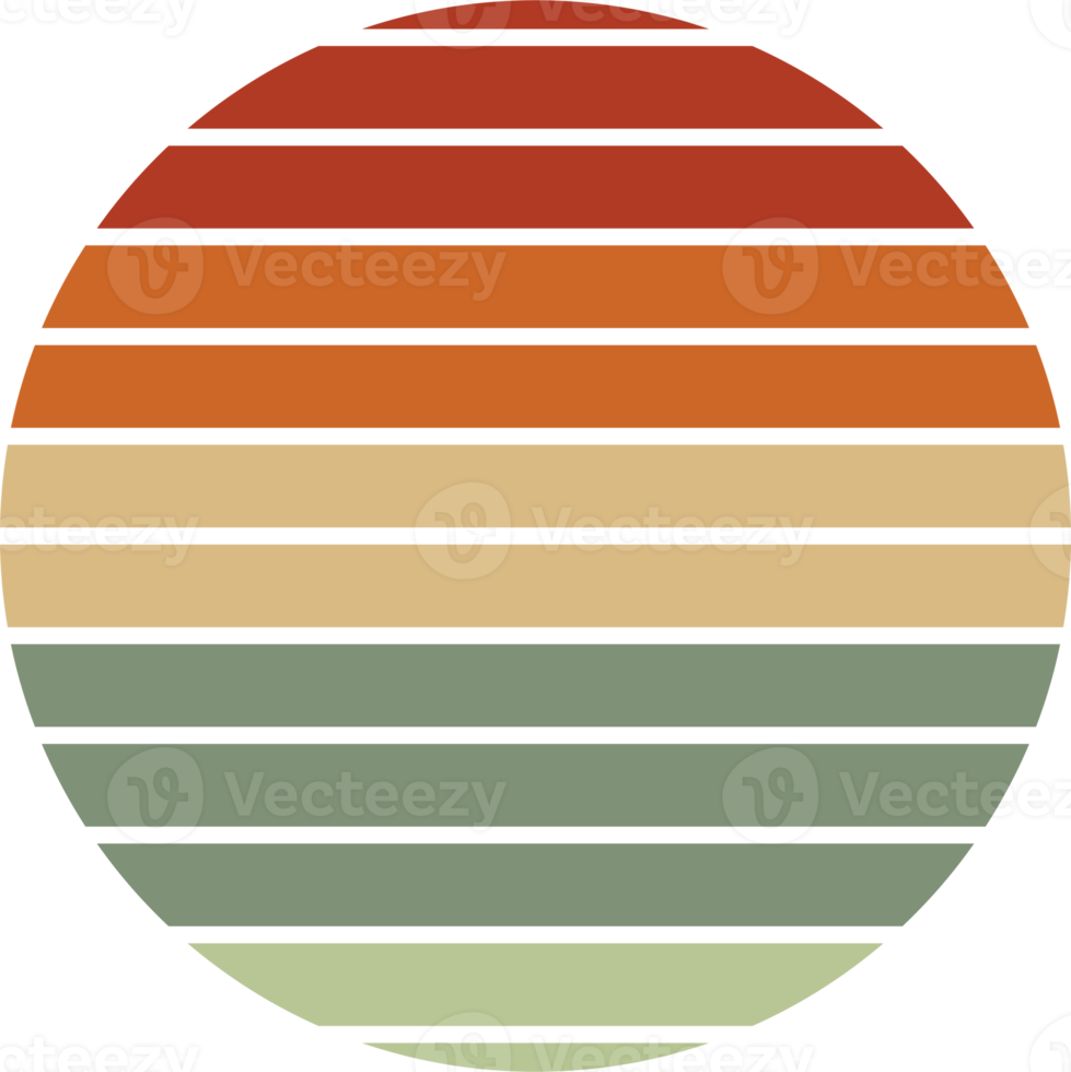 puesta de sol retro de la vendimia png