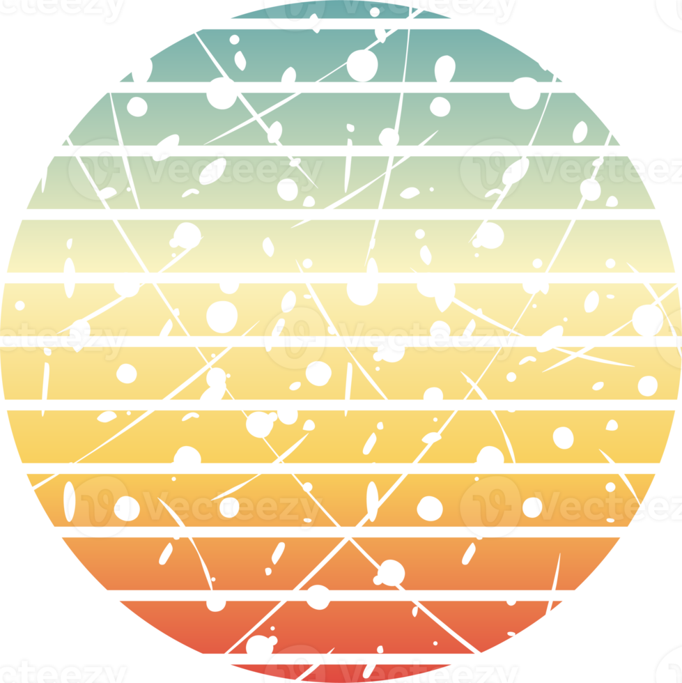 Vintage Retro-Sonnenuntergang png