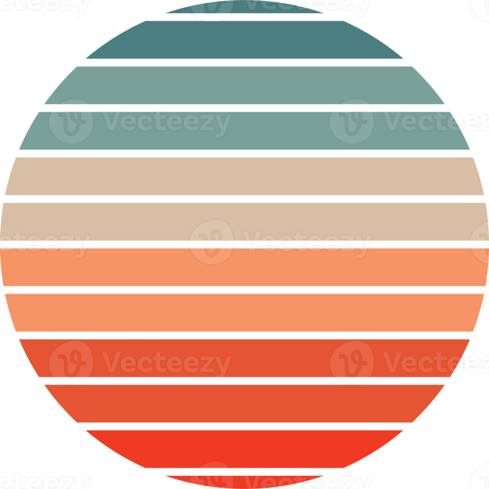 puesta de sol retro de la vendimia png