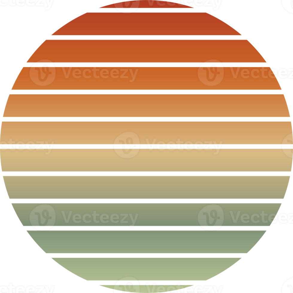 puesta de sol retro de la vendimia png