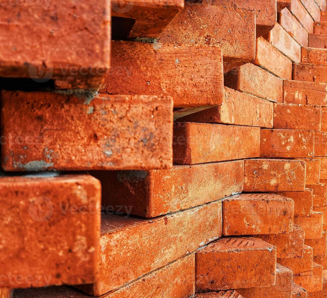 The arrangement of the bricks arranged in such a way forms a very beautiful building wall photo