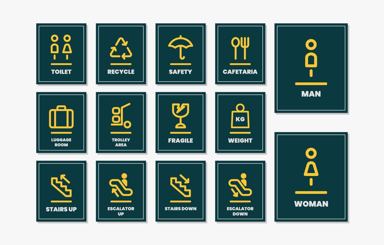 General Signage Stickers Collection vector