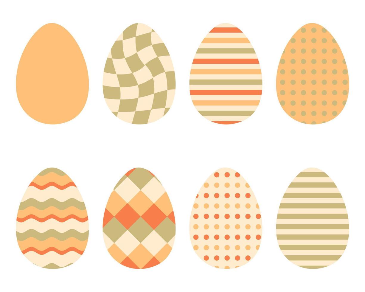 colección abstracta de huevos de pascua de estilo vintage. perfecto para pegatinas, tarjetas, impresión. vector