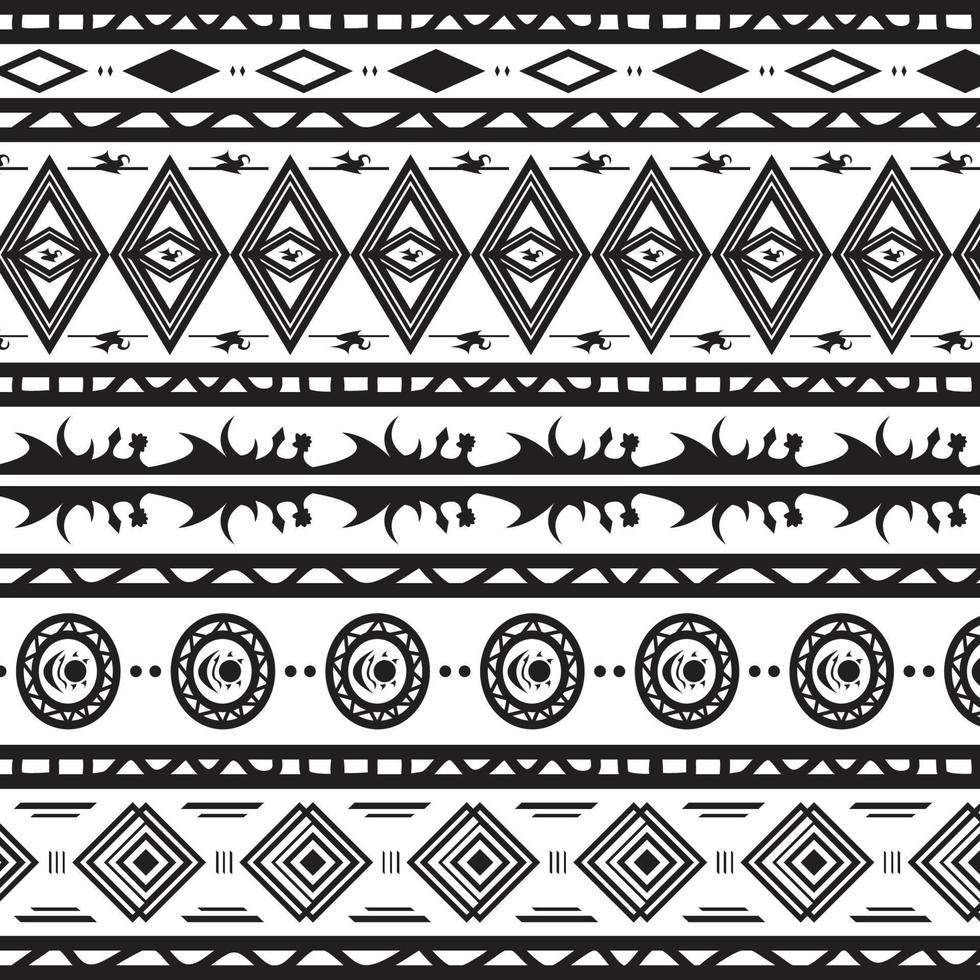 traditional art custom made, ethnic jungle tribal hunter pattern black white background suitable for print cloth and packaging vector