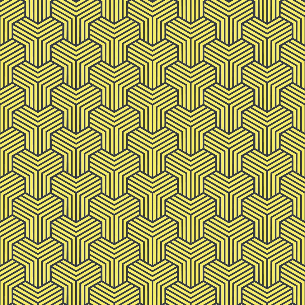 Abstract geometric line seamless pattern yellow background suitable for print cloth and packaging vector