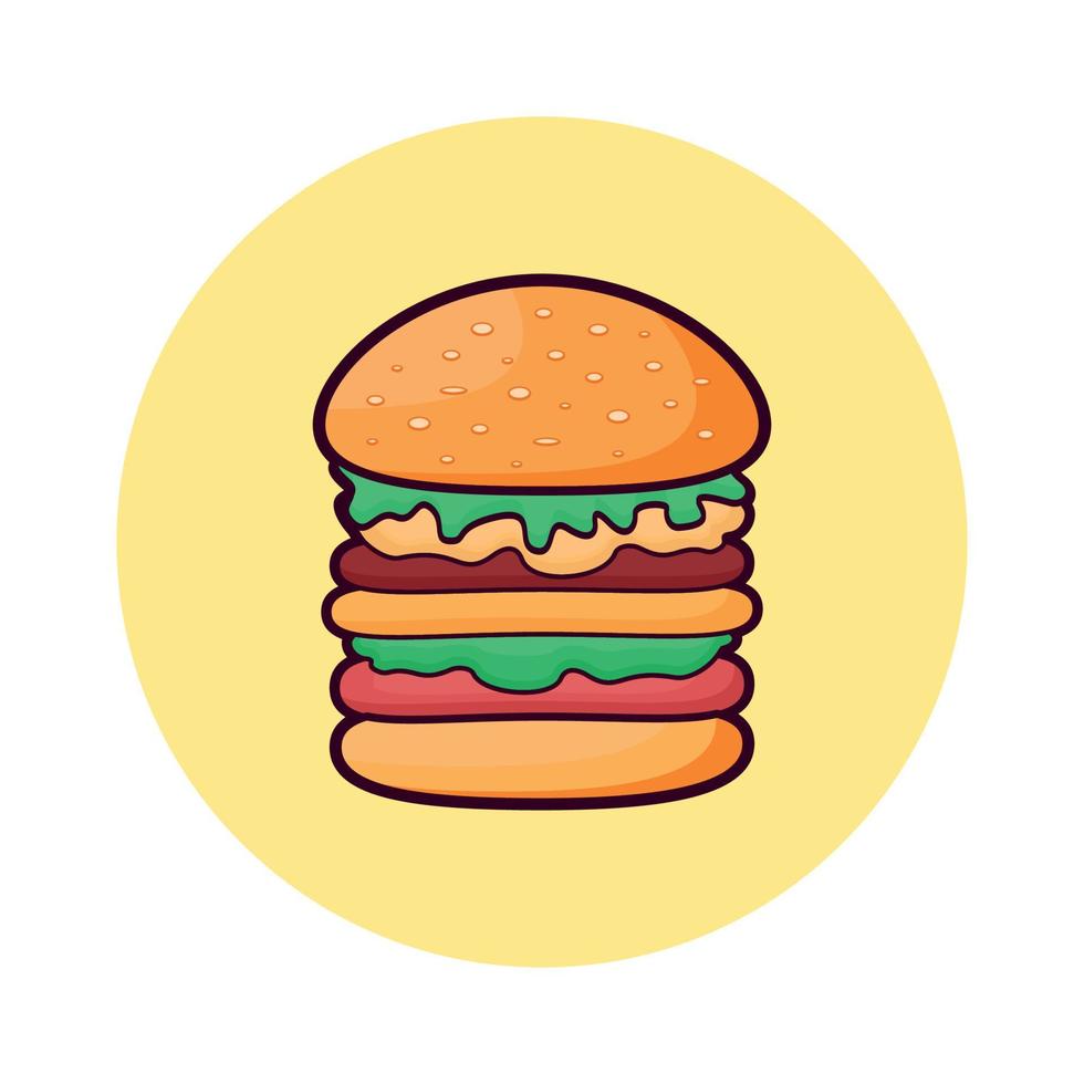 Hamburger Fast Food Illustration Design vector