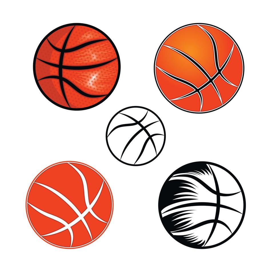 arte del conjunto de diseño del vector de baloncesto