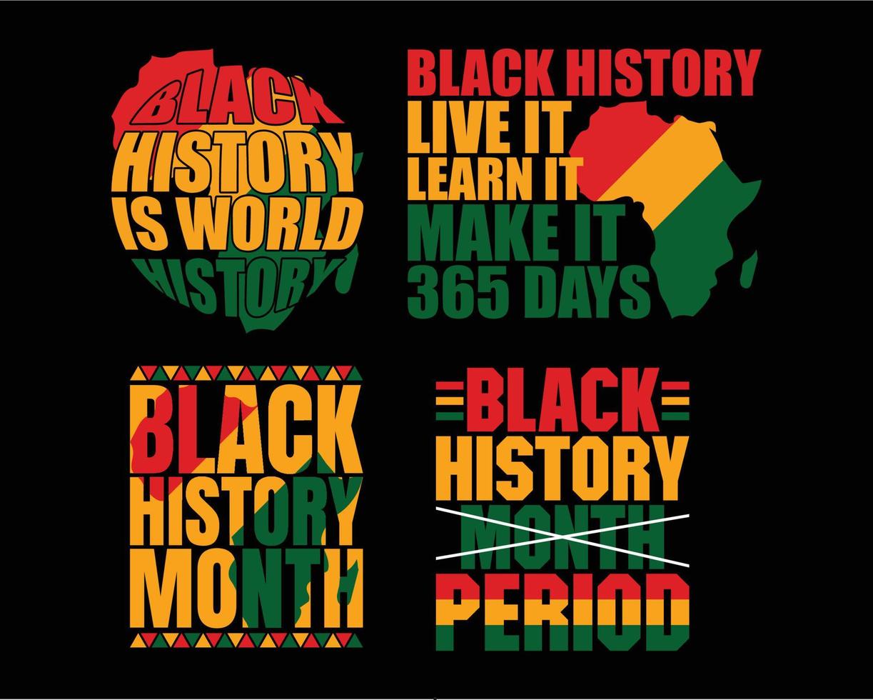 diseño de camisetas del mes de la historia negra. la historia negra es historia mundial, el período del mes de la historia negra descarga profesional vector