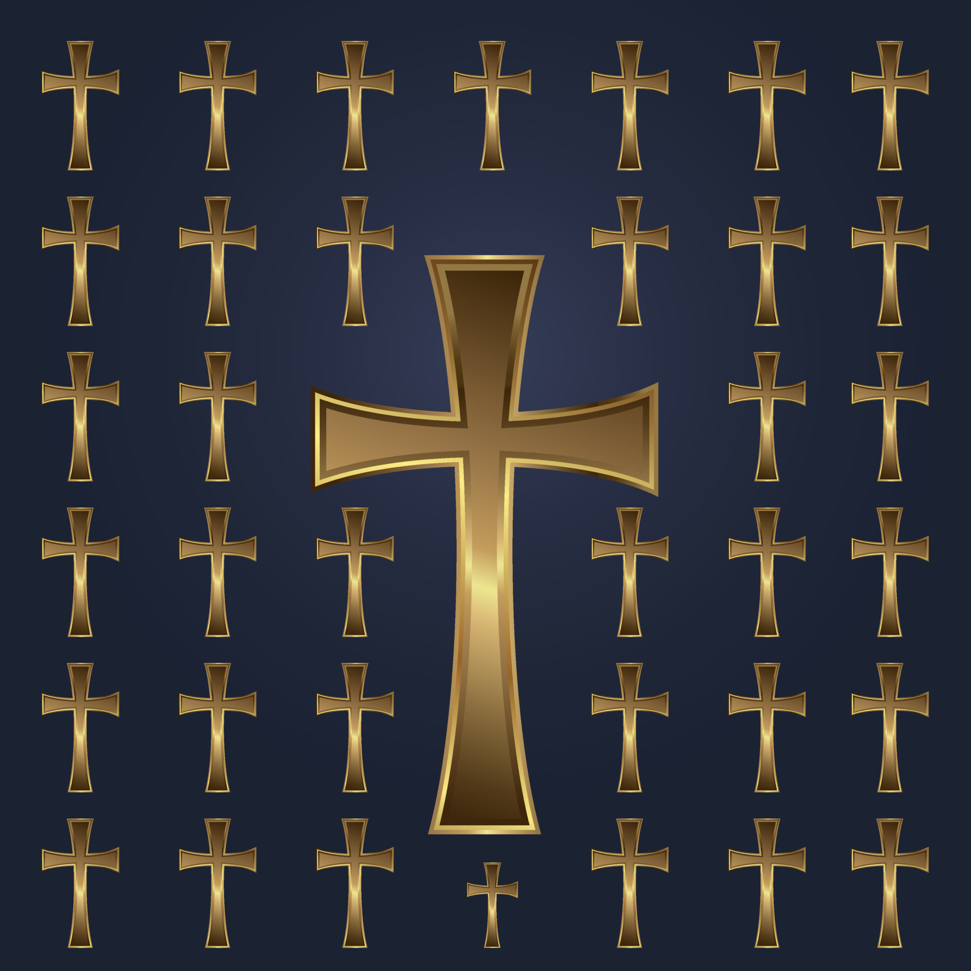 Set of holy cross symbol with gold color, Premium holy cross icon
