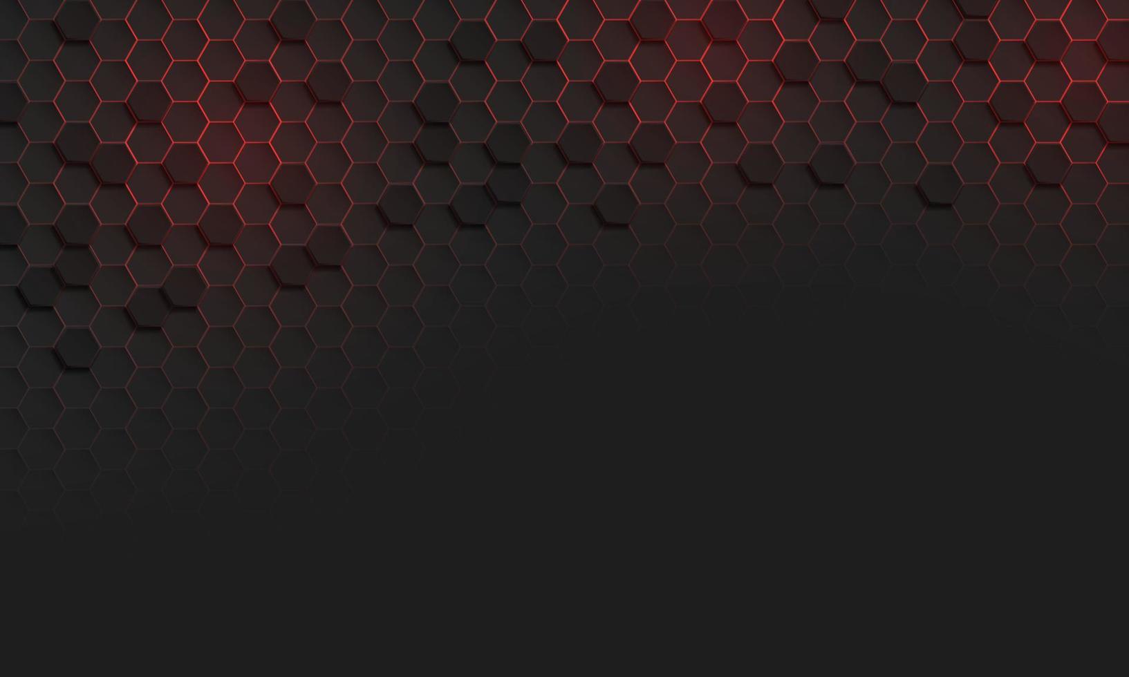 Abstract red light dark grey hexagon texture 3d geometric pattern with blank space design modern technology futuristic vector