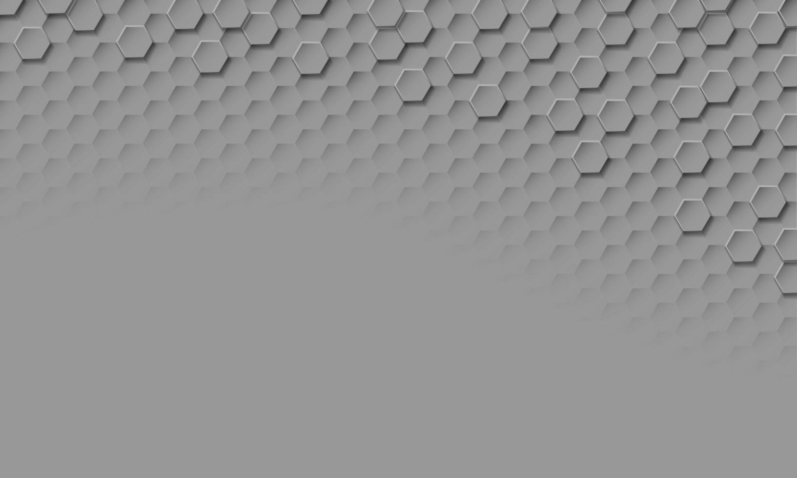 patrón geométrico 3d de textura hexagonal gris abstracto con diseño de espacio en blanco tecnología moderna vector futurista
