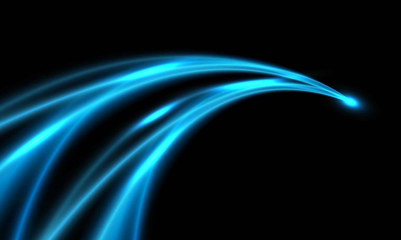 velocidad de curva de luz azul abstracta en vector de fondo de tecnología futurista moderna de diseño negro