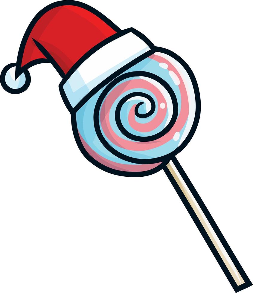 Sweet christmas candy cartoon illustration vector