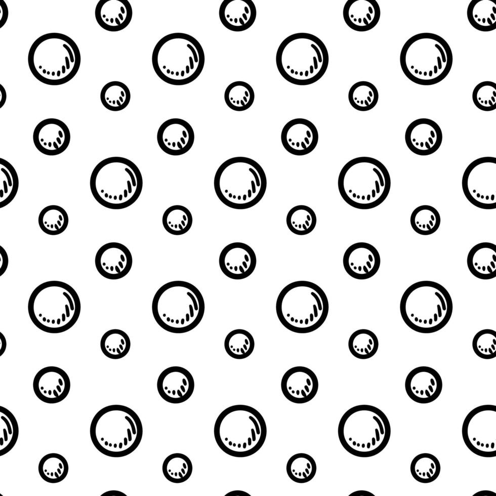 Hand drawn bubble seamless pattern. Vector illustration in sketch style. Engraved simple background