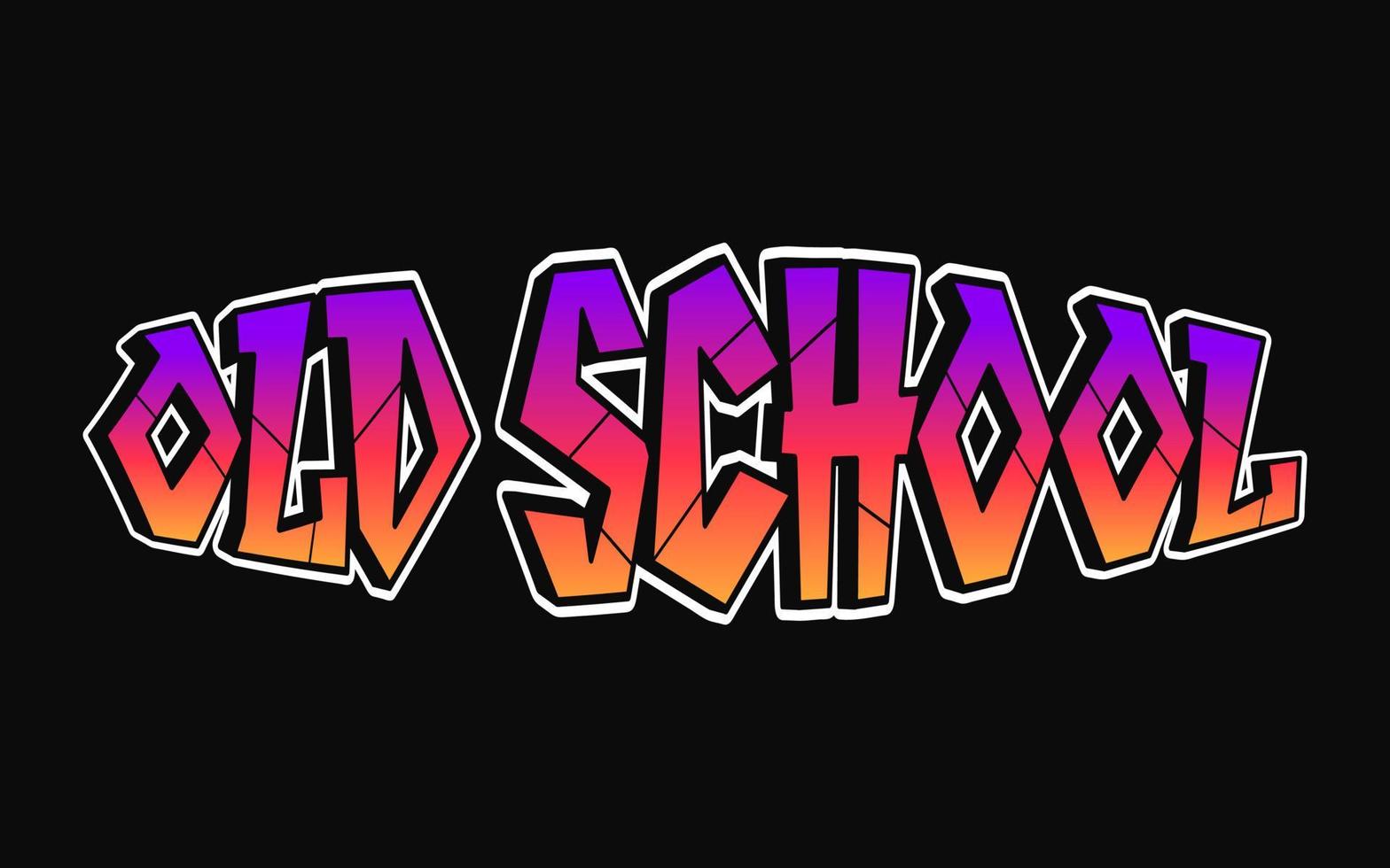 Old School word trippy psychedelic graffiti style letters.Vector hand drawn doodle cartoon logo Old School illustration. Funny cool trippy letters, fashion, graffiti style print for t-shirt, poster vector