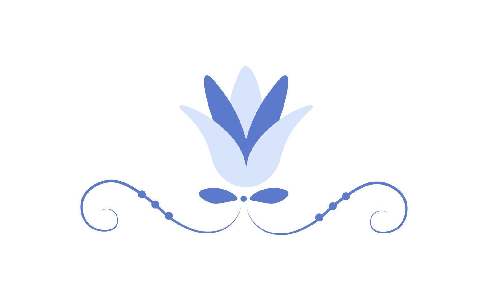 Blue vignette with tulip flower vector