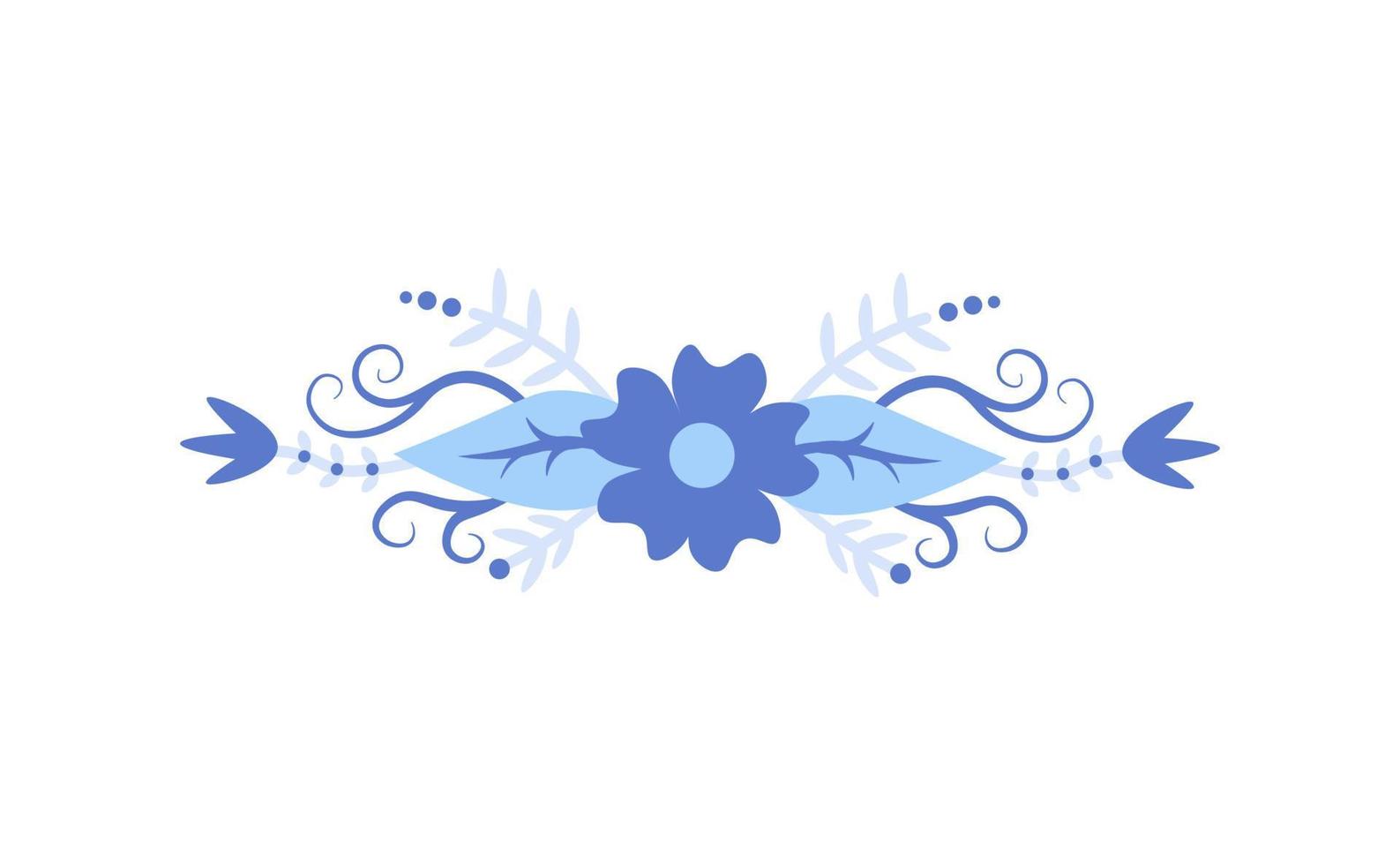Blue floral vignette vector