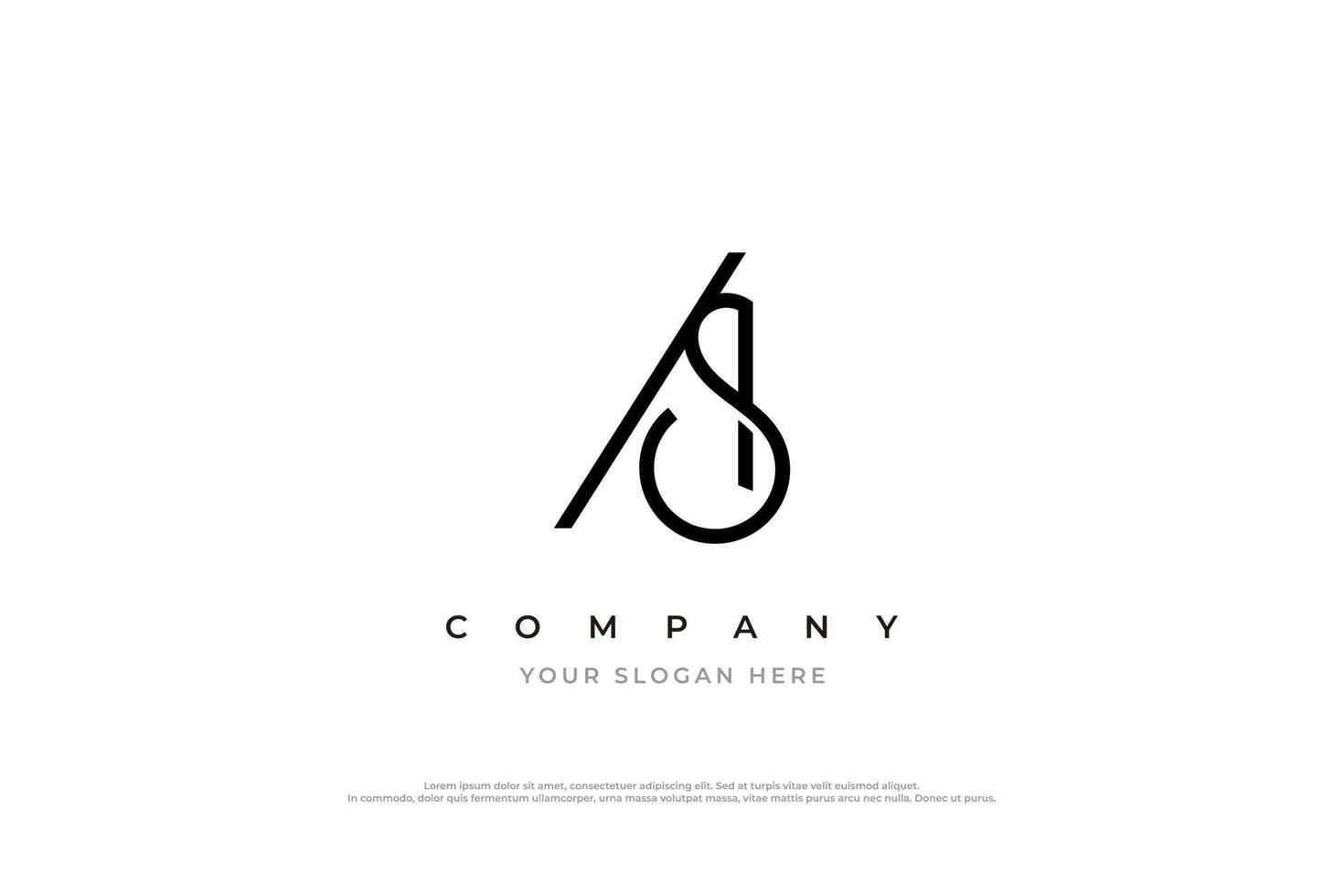 Initial Letter AS Logo Design Vector Template