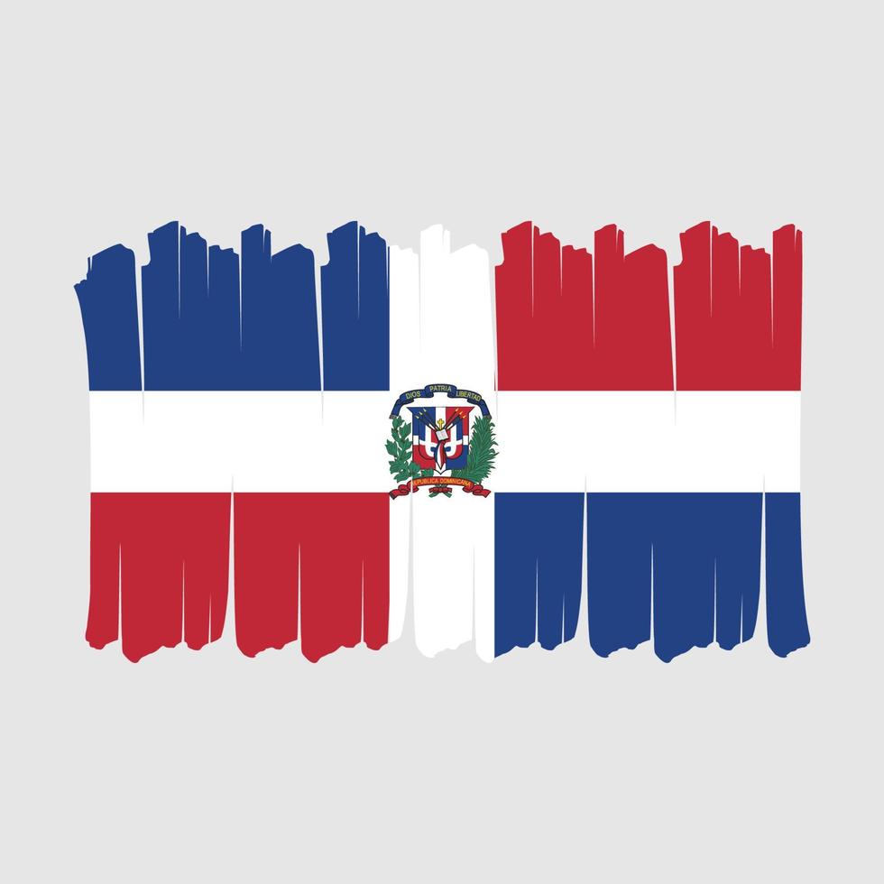 pincel de bandera de república dominicana vector