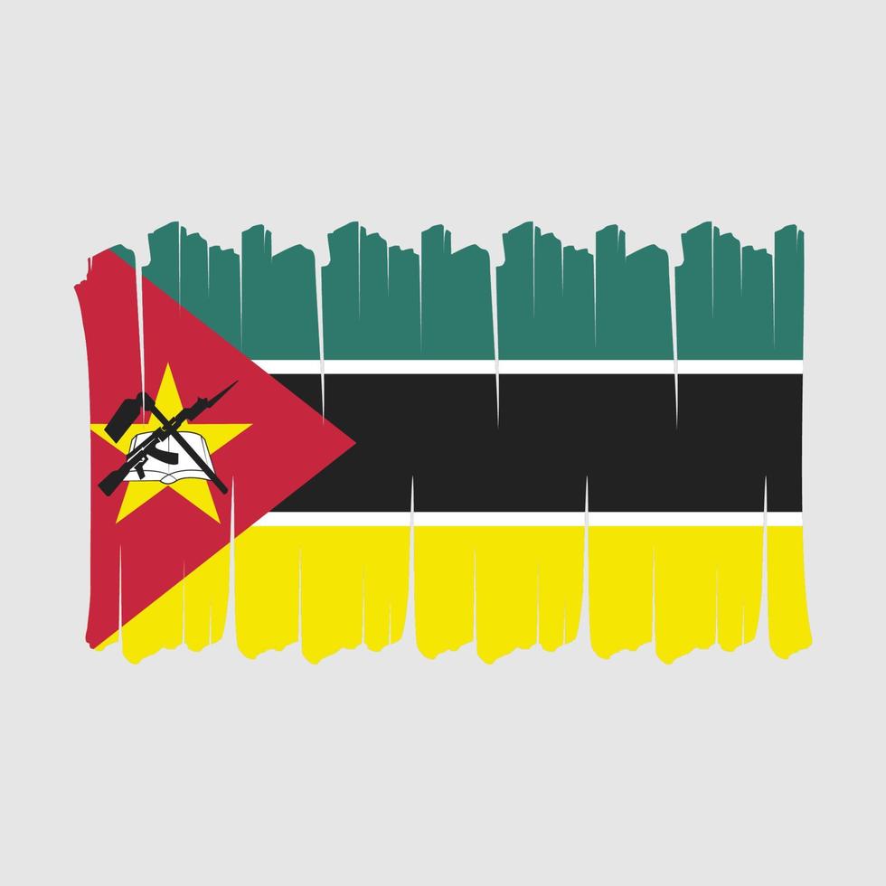 pincel de bandera de mozambique vector