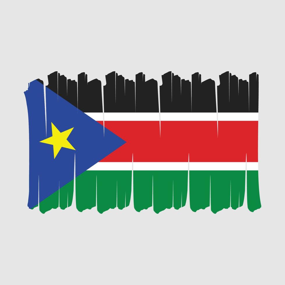 South Sudan Flag Brush vector