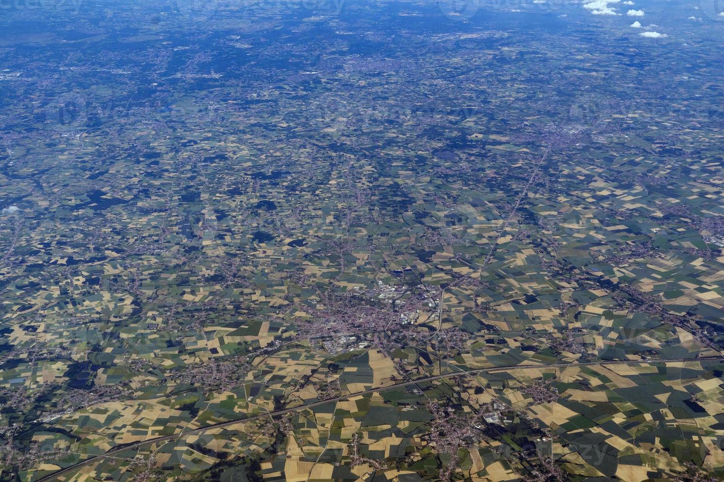 Holland netherland farmed fields aerial view photo