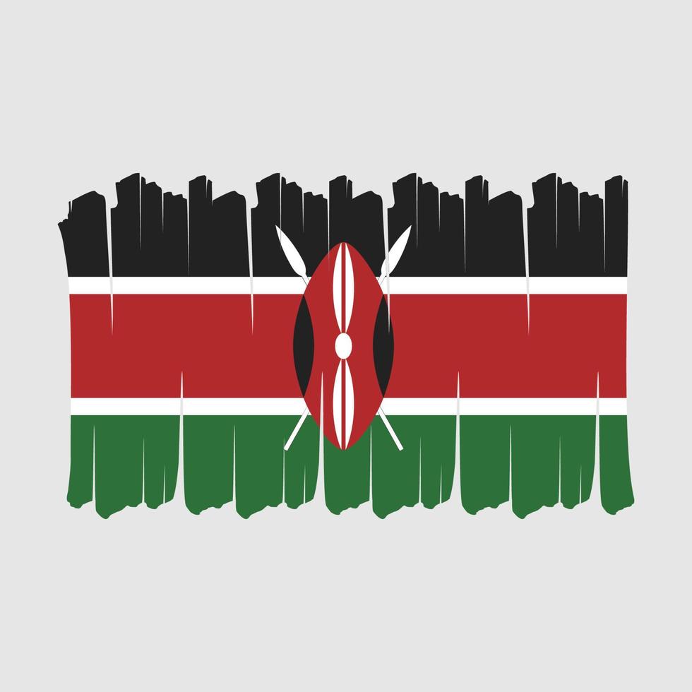 pincel de bandera de kenia vector