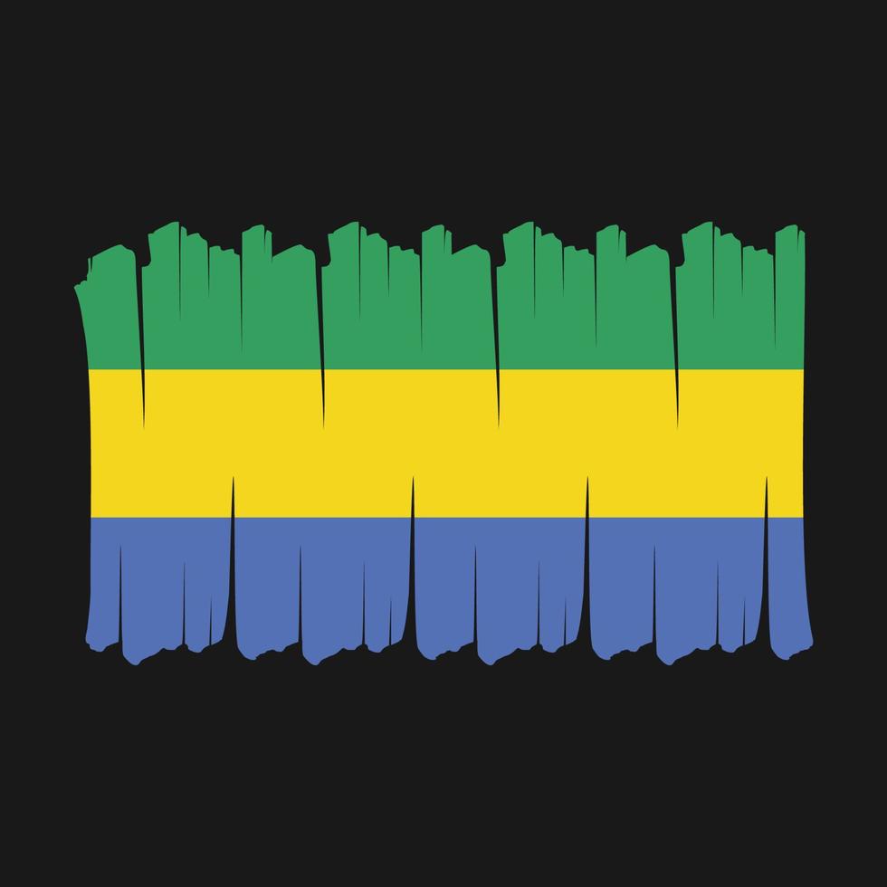 Gabon Flag Brush vector