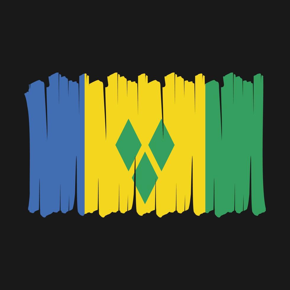 Saint Vincent Flag Brush vector