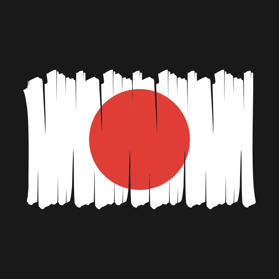 cepillo de bandera de japón vector