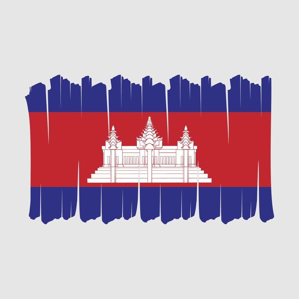 cepillo de bandera de camboya vector