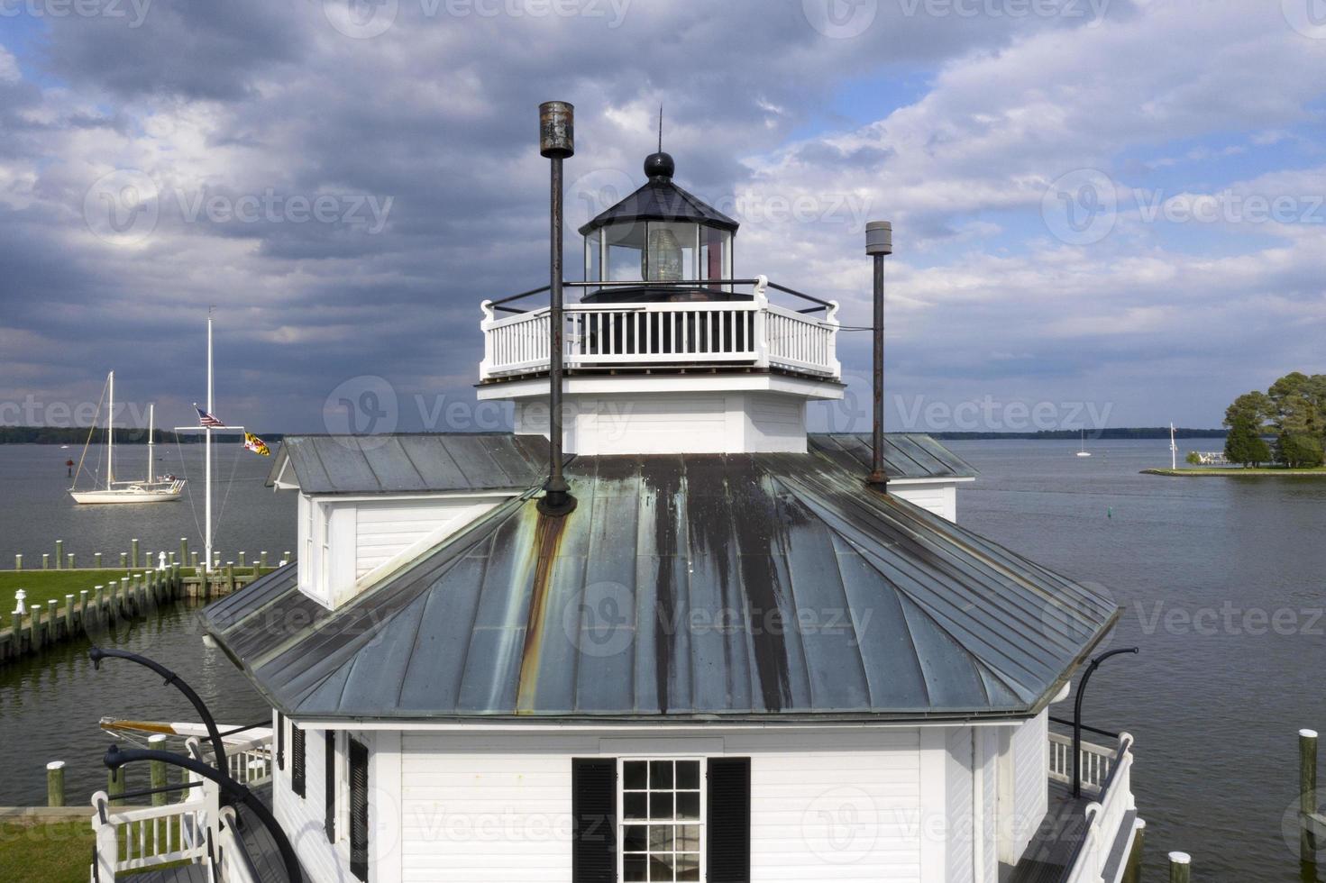 viejo faro st. michaels maryland bahía de chespeake vista aérea panorama foto