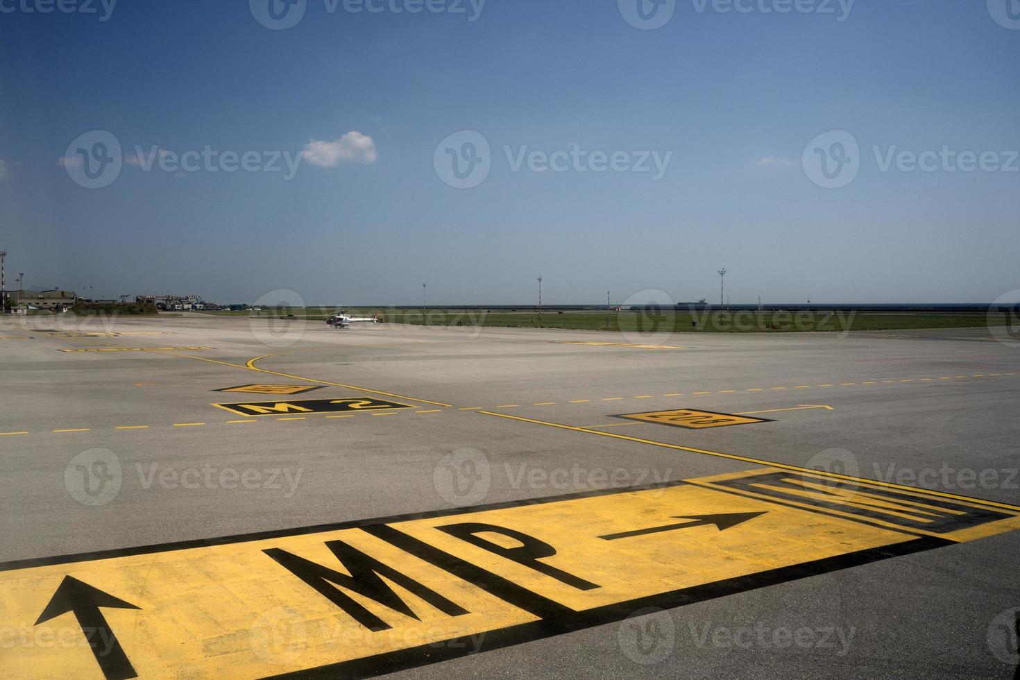 Genoa airport terminal runway view photo