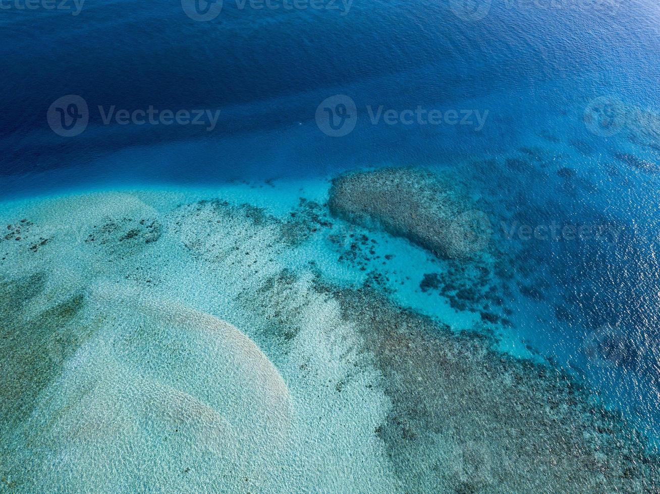 Maldives aerial view panorama landscape white sand beach photo