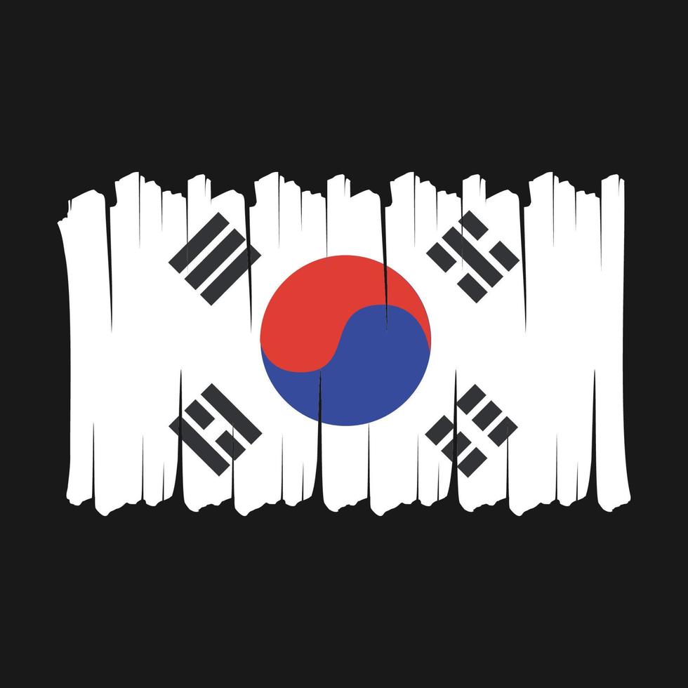 South Korea Flag Brush vector