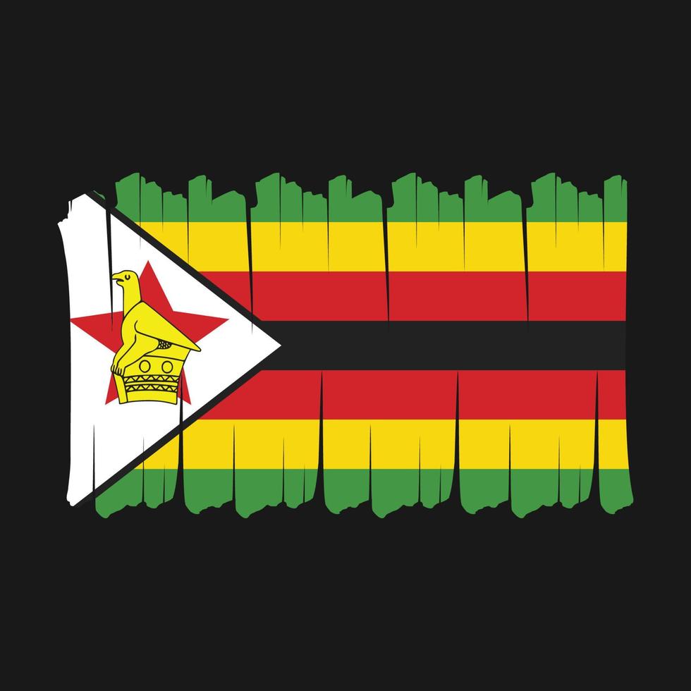cepillo de bandera de zimbawe vector