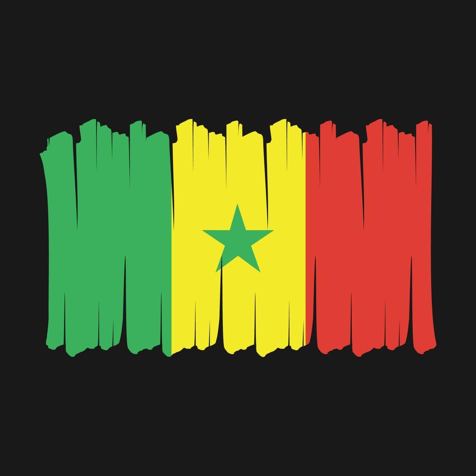 Senegal Flag Brush vector