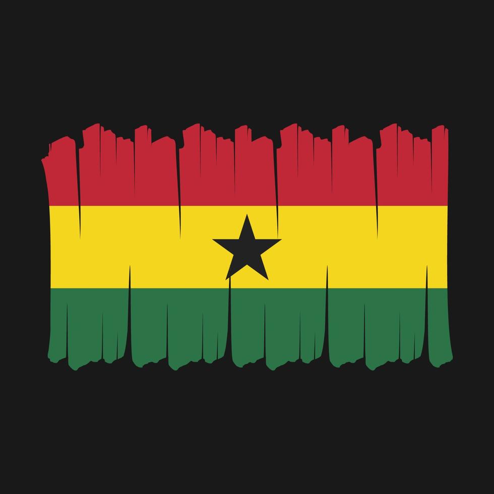 Ghana Flag Brush vector