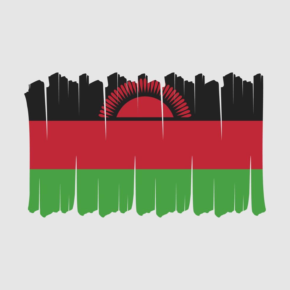 cepillo de bandera de malawi vector