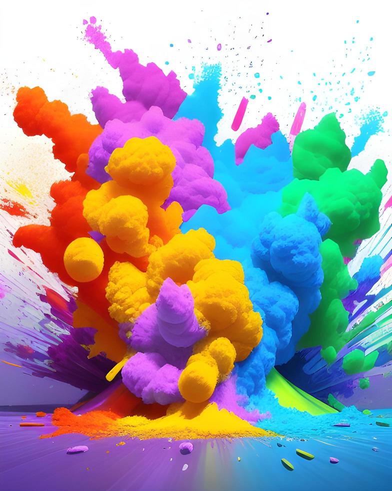 Holi Celebration Colorful Powder Explosion Background photo