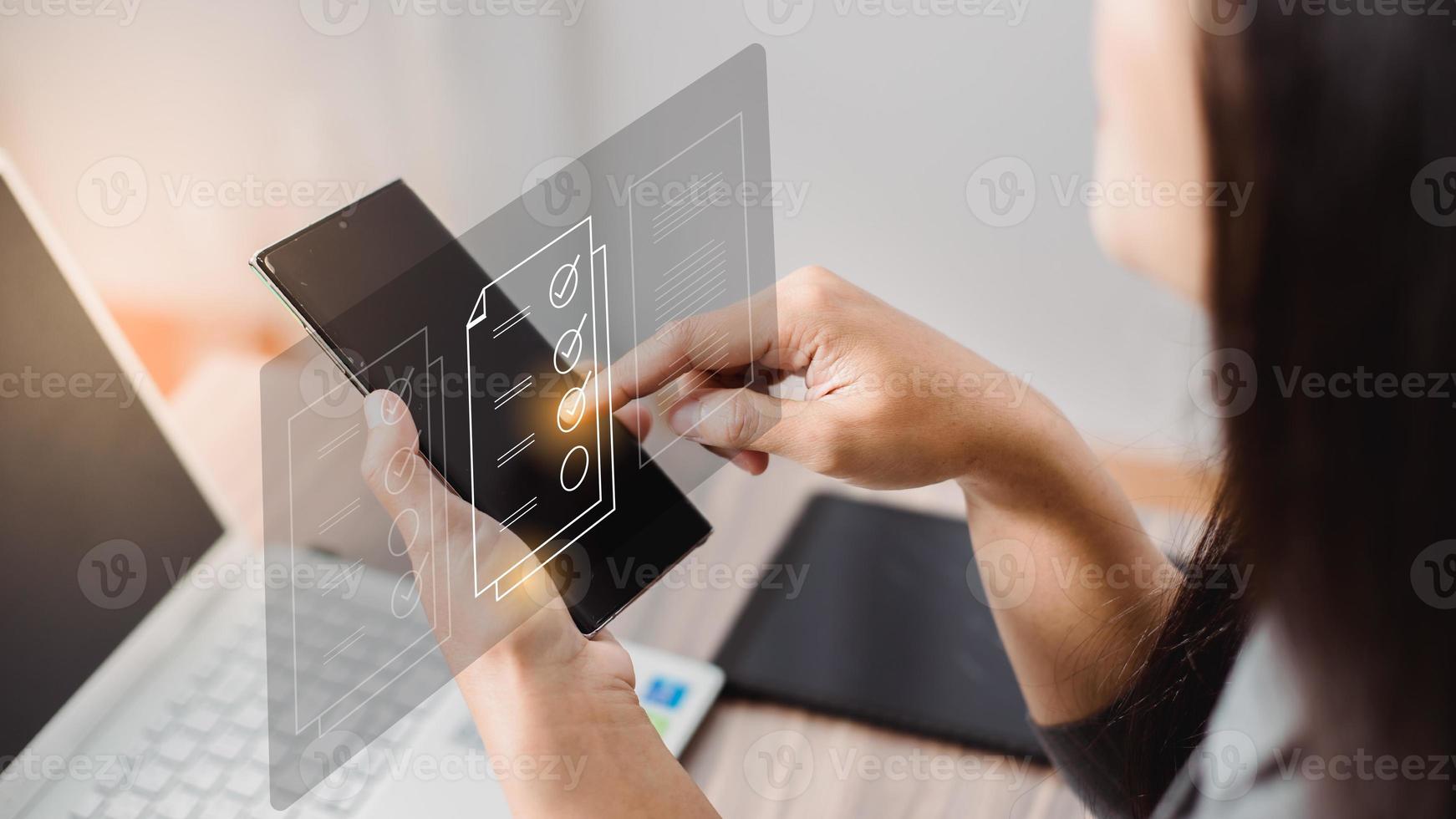 Quick checklist and clipboard task management, filling survey forms online photo
