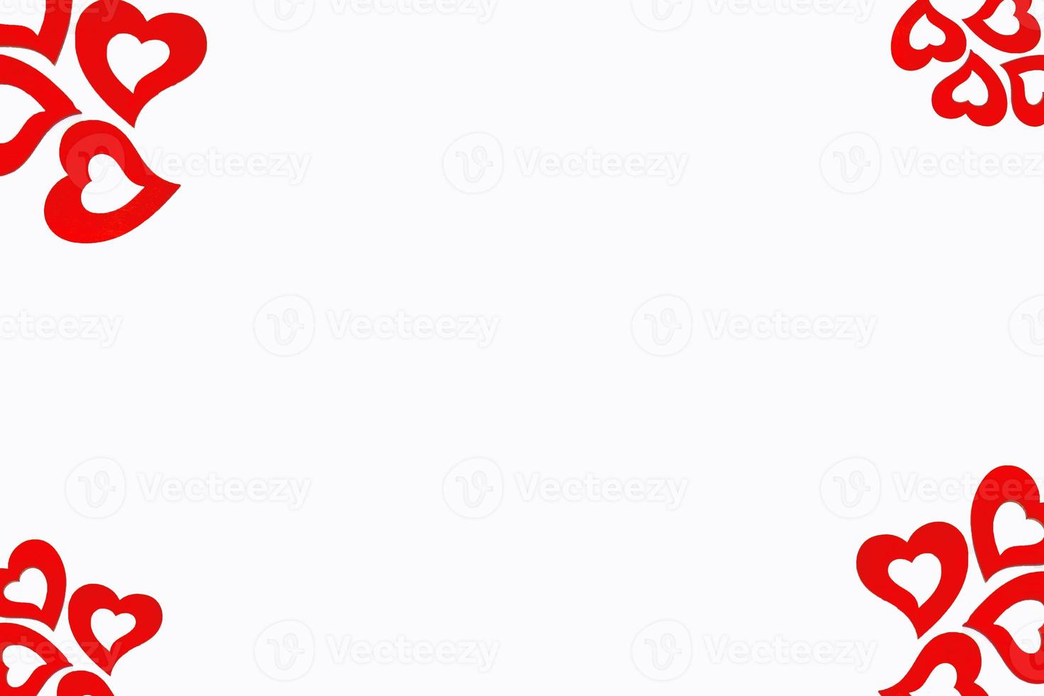 Valentine day concept. Red heart isolated on white background with copy space. Pattern and Creative art wallpaper for special day. photo