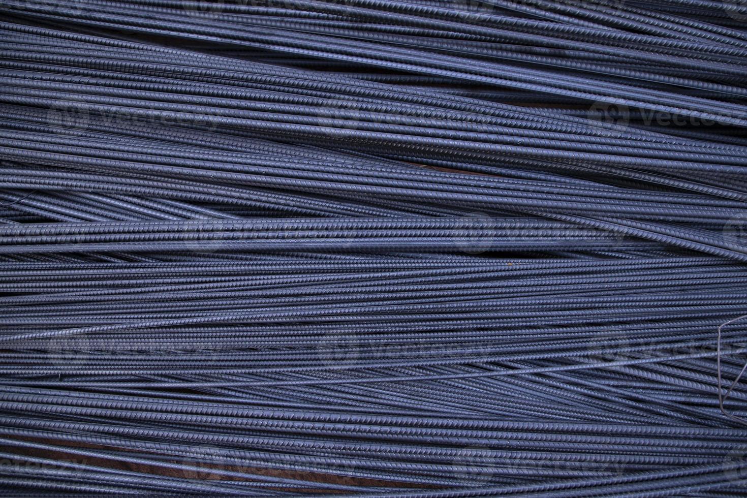 Pile of steel wire for construction work. Close-up. photo