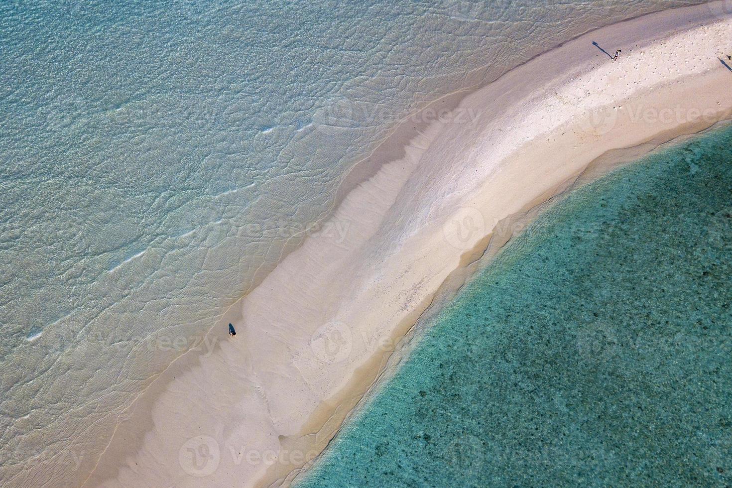 Maldives aerial view panorama landscape white sand beach photo