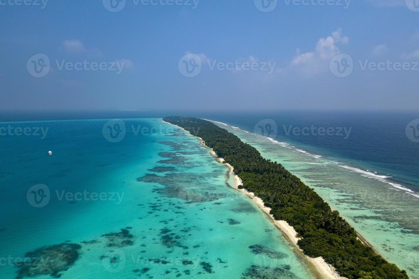 Maldives aerial view panorama landscape white sand beach photo